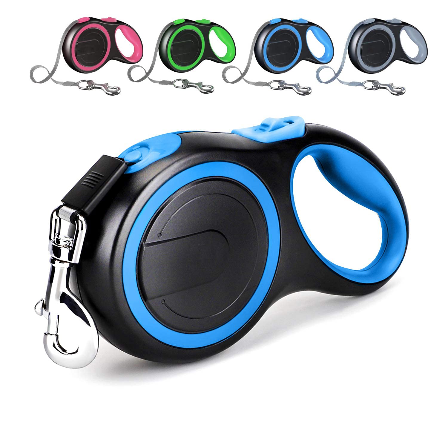 Extendable Dog Lead, Tangle-Free Retractable Dog Lead with Anti-Slip Handle 3m 5m 8m Long Anti Theft Dog Leads Strong Nylon Tape,Suitable for Small Medium Large Dogs Blue