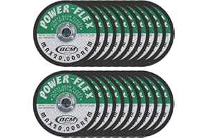 OCM BRAND 20 Pack - Cut Off Wheels 3 Inch x 1/16 Inch x 3/8 Inch - For Cutting All Steel and Ferrous Metals.