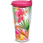 Tervis Tropical Hibiscus Photo Made in USA Double Walled Insulated Tumbler Travel Cup Keeps Drinks Cold & Hot, 24oz, Clear