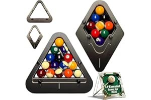 Precision Professional Billiard Rack System, Heavy Duty Solid Wood Adjustable Pool Ball Rack for 8-Ball & 9-Ball, Pro Diamond