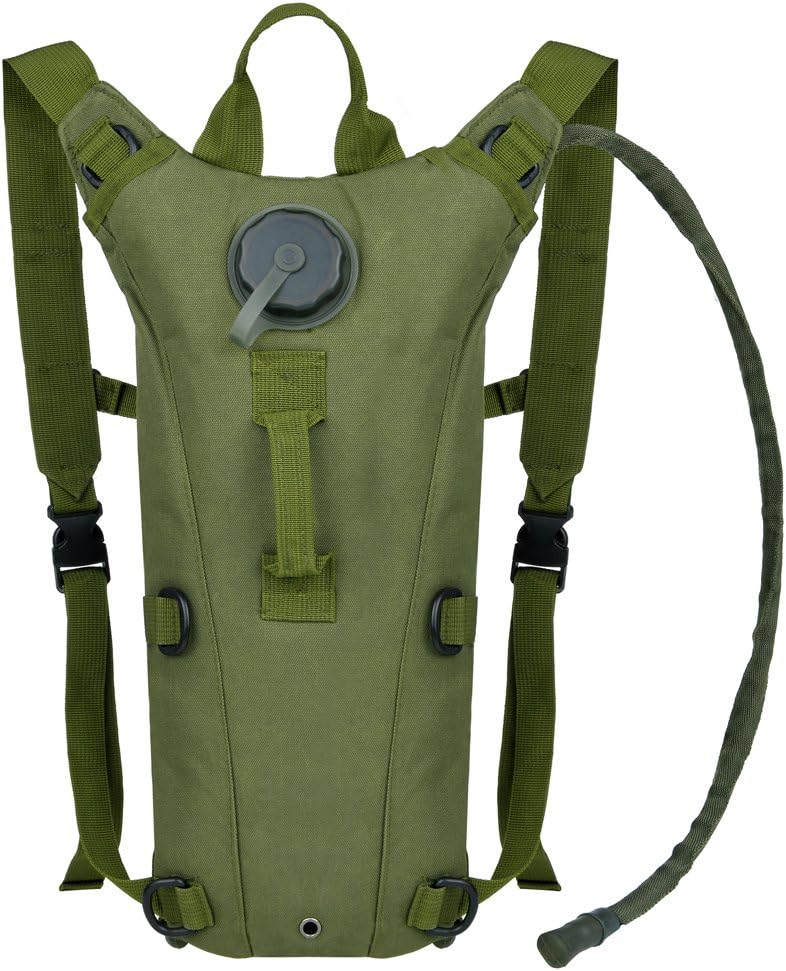 Vbiger Hydration Pack with 3L Bladder Water Bag Great for Hunting Climbing Running and Hiking (Army Green, One Size)