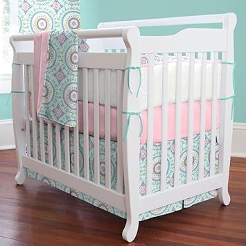 aqua crib skirt