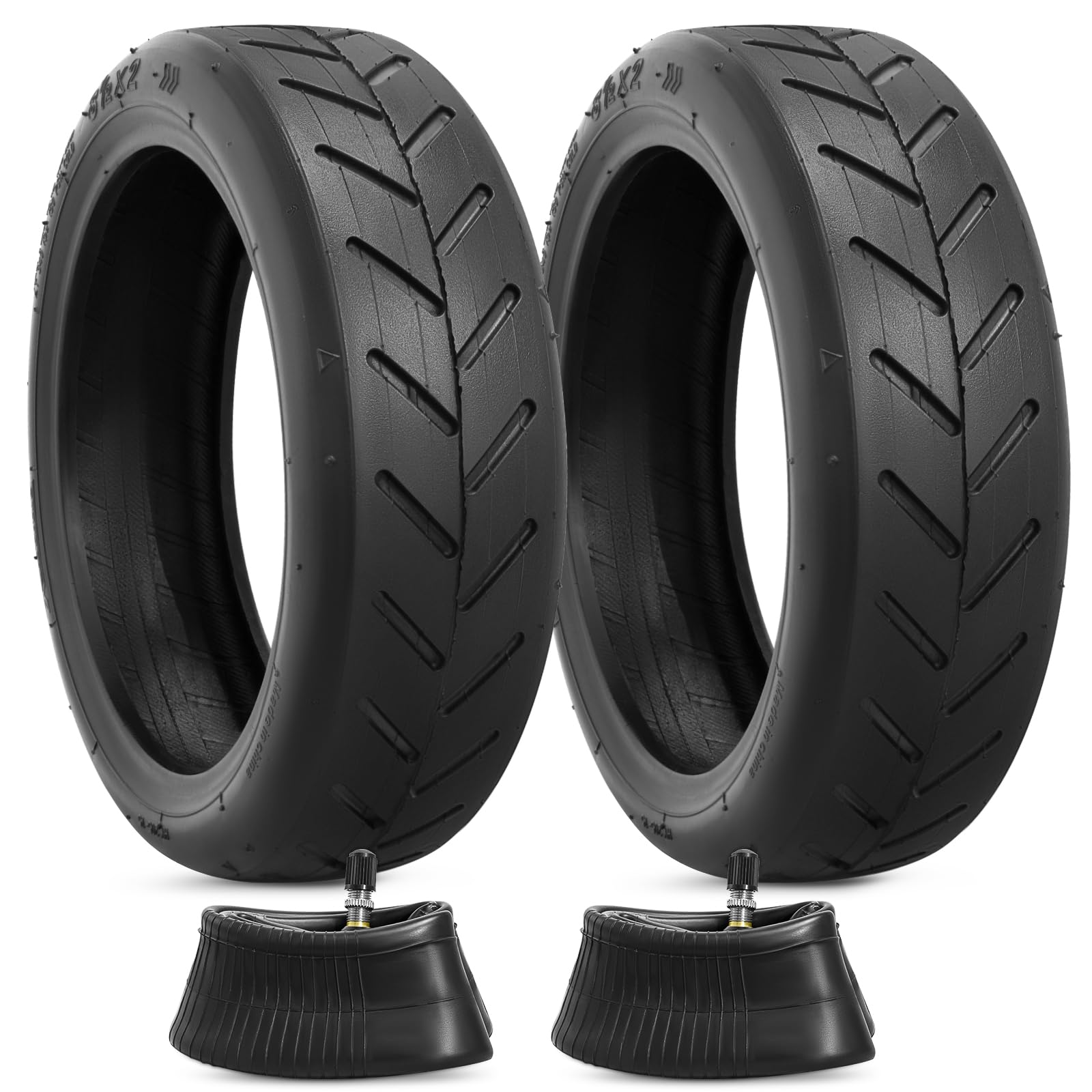 Photo 1 of 10x2.50 Inches Electric Scooter Tires and 50/75-6.1 Heavy Duty Inner Tubes TR4A Straight Valve Compatible with 8 1/2X2 8.5 x 2.0 Gotrax Gxl V2/Xiaomi M365 Electric Scooter Tire and Inner Tubes