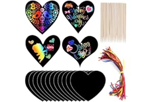 KMUYSL 28 Pack Valentines Day Gifts for Kids, Scratch Art Paper Toys for Kids, Valentine Crafts & Art for Kids Classroom Exchange Gifts, Valentines Party Favors, School Class Game Prizes