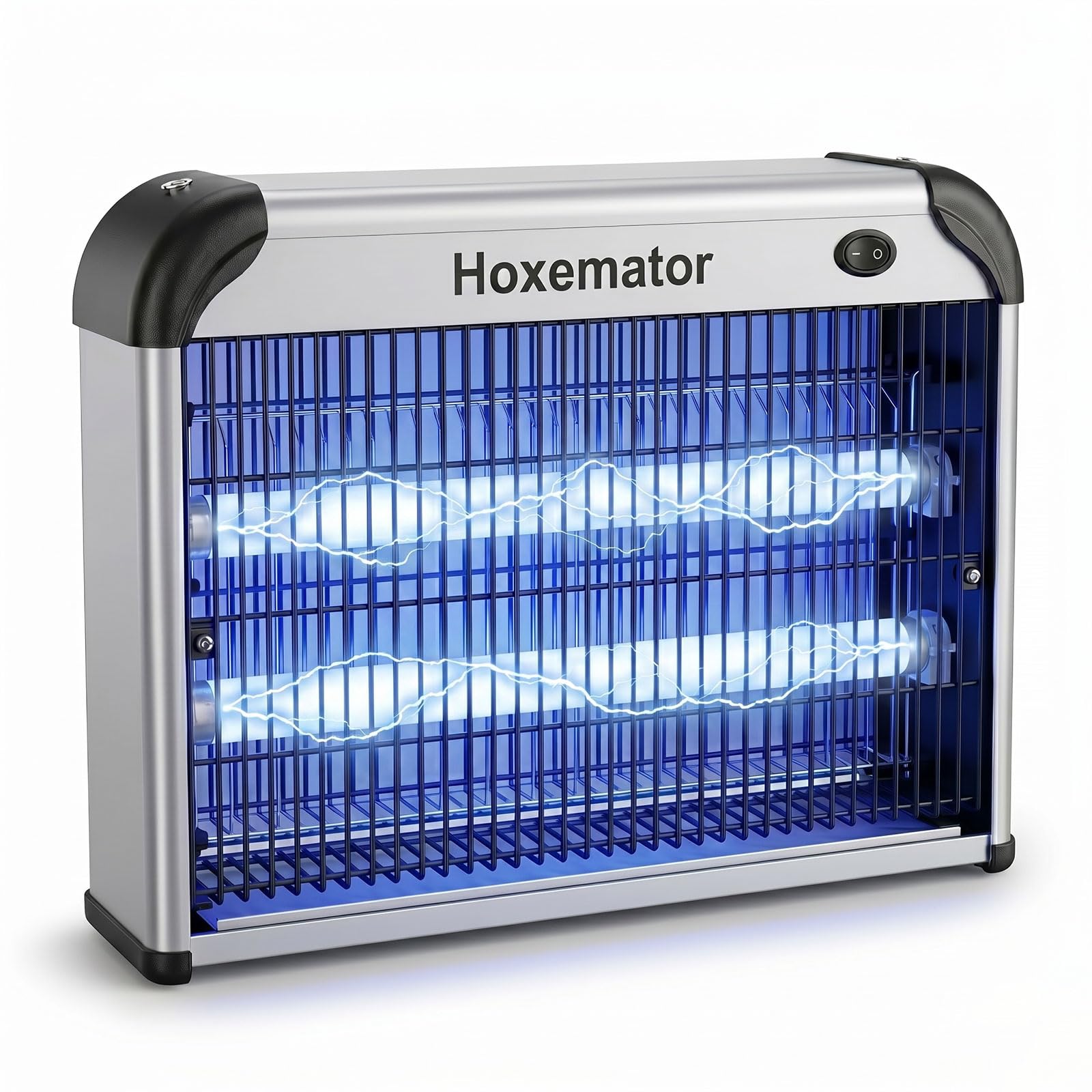 Hoxemator Elektrischer Insektenvernichter 20W LED Mückenlampe mit 2000V Hochspannung & Dual-UV-Licht Mückenfalle, Chemiefreie Fliegenfalle Lampe für 100m² Mückenschutz für Innen, Küche, Schlafzimmer