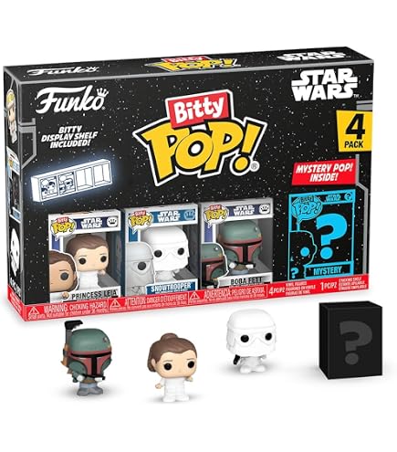Funko Bitty Pop! Pack de 4 - Le Mandalorien™, Kuiil™, Jawa Hors-Monde™, et Une Figurine Mystère - 2,2 cm - Pour les Fans de TV