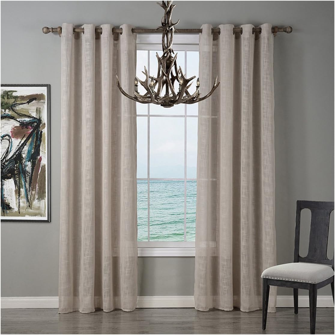 Amazon.de: QIXING 1er-Pack Vorhänge Leinen Transparent Ösen Gardinen