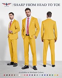 Hihawk Men's 2 Piece Slim Fit Suit with Stretch