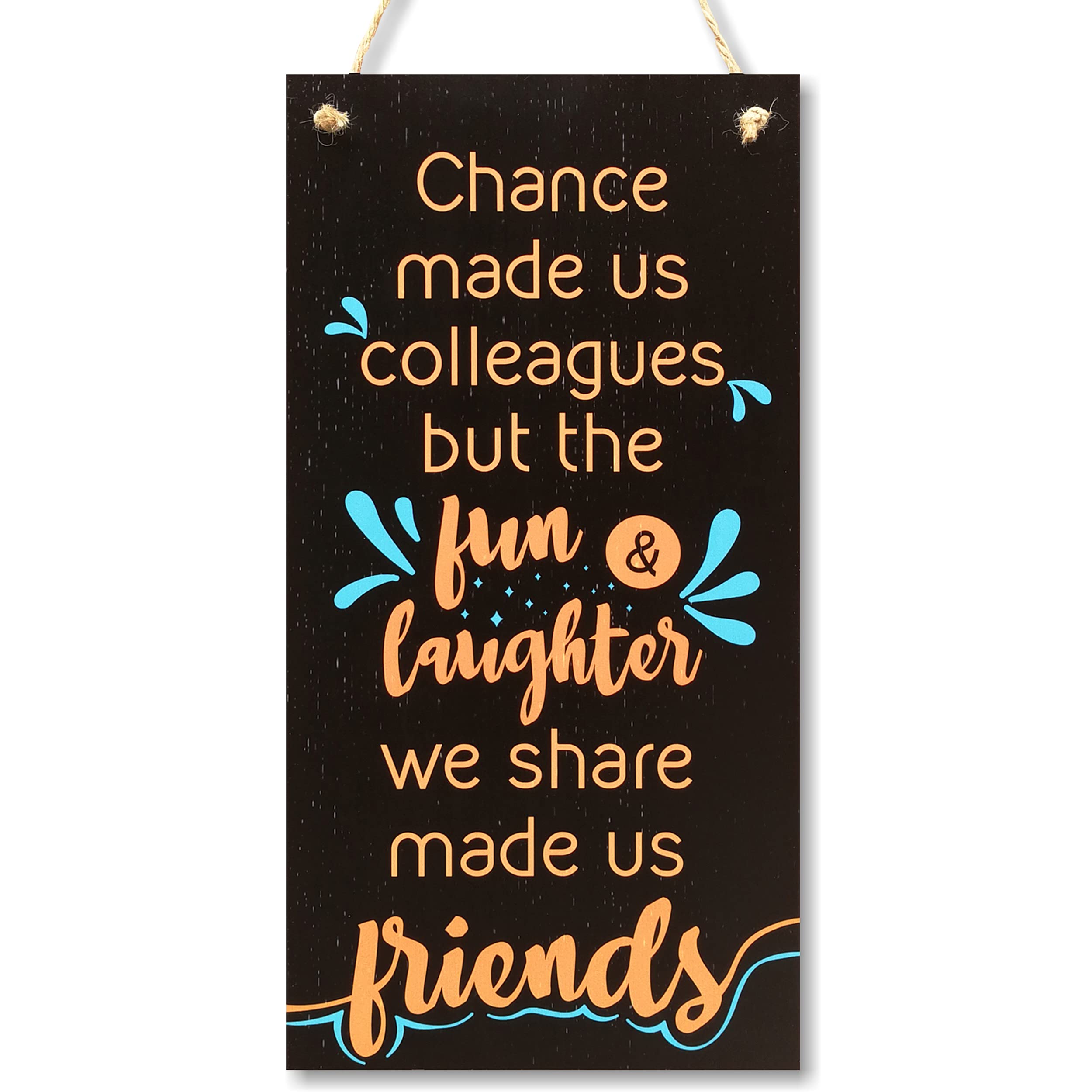 CARISPIBET Chance made us colleagues office decorative signs farewell gift sign for workmate coworker friendship home décor inspiring decoration sign for workplace 12" x 6" — image 1