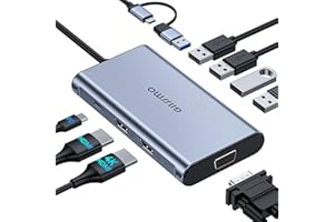 USB Docking Station, GIISSMO USB C Hub USB 3.0 to Dual HDMI VGA Adapter Triple Display USB C Laptop Docking Station Dual Display for MacBook Pro/Air/M1/M2/Mac, USB C Hub for Dell/HP/Lenovo/Surface