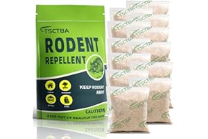 TSCTBA Rodent Repellent Pouches, Mice Repellent for House, Mouse Repellent, Peppermint Oil to Repel Mice and Rats, Mouse Deterrent, Environmentally Friendly- 12Pouches