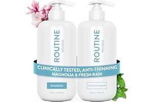 Routine Wellness Shampoo & Conditioner Set - Strengthening & Volumizing for Thinning Hair - Promotes Full, Voluminous, Health