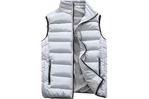 Vcansion Men's Outdoor Casual Stand Collar Vest Padded Jacket Coat Vest