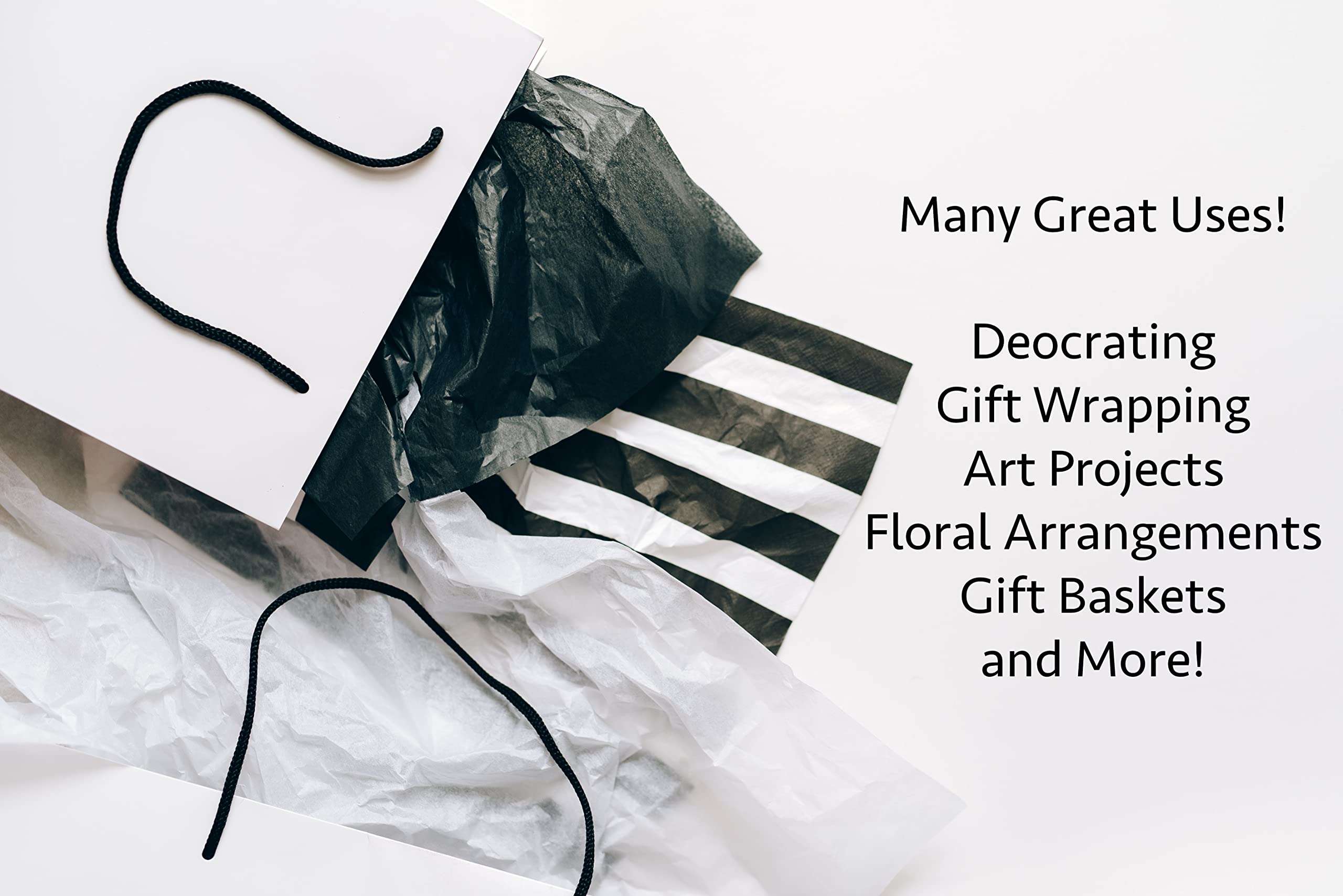 Iconikal 130-Sheet Gift Wrap Tissue Paper 20x14-Inch White Premium for Crafts Gift Baskets Floral Arrangements Art Projects Party Decor Bulk Pack