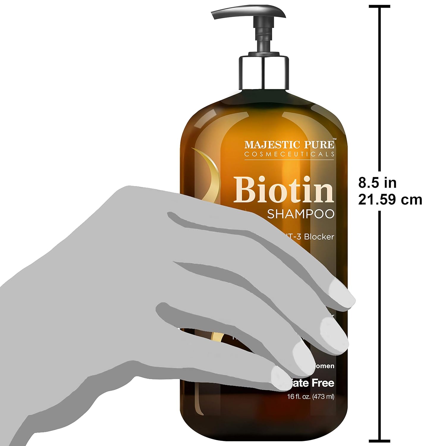 Majestic Pure Biotin Shampoo for Hair Growth - Volumizing Shampoo for Hair Loss - with DHT-3 Blocker - Hydrating & Nourishing - Sulfate Free, for Men & Women - Thin Hair Shampoo - 16 fl oz : Beauty