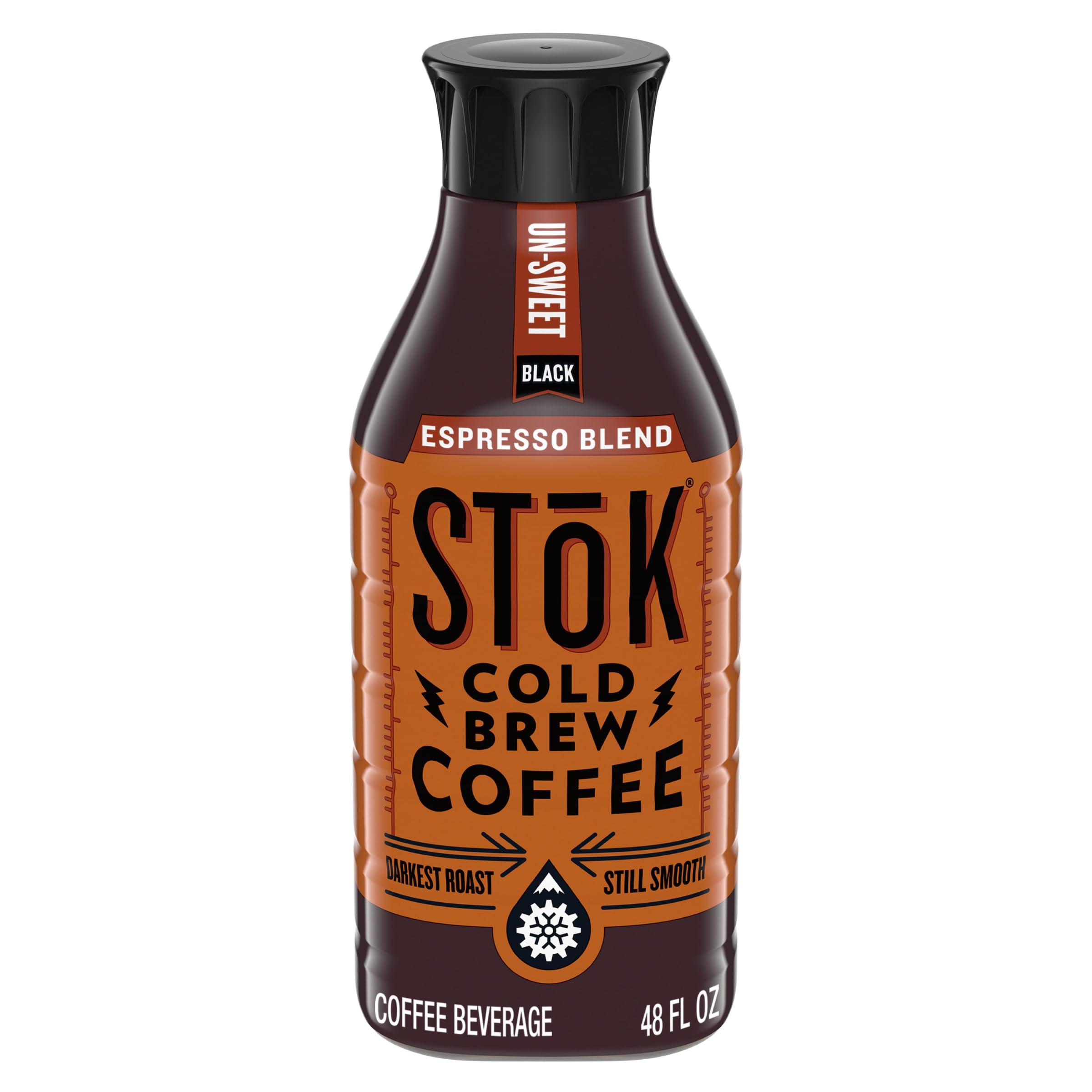 SToK Cold Brew Coffee, Un-sweet Black Espresso Blend, 48 oz. Bottle