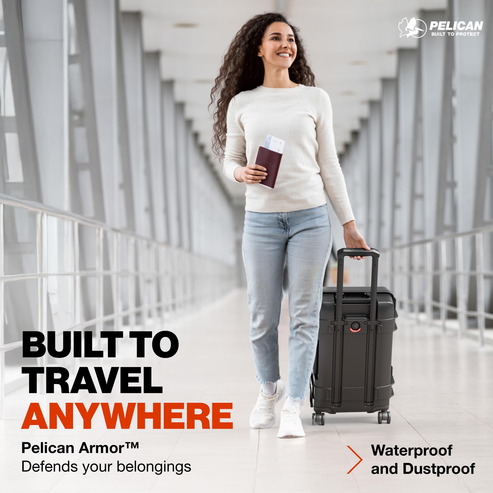 Pelican ATX Luggage - Hardside Carry On Luggage with Wheels - 22 Inch Carry On Bag - Airline Approved (Black)