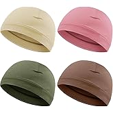 Syhood 4 Pcs Cotton Skull Caps for Men Women Breathable Beanie Thin Sleep Hat Night Running Cap Helmet Liner for Cycling Gym