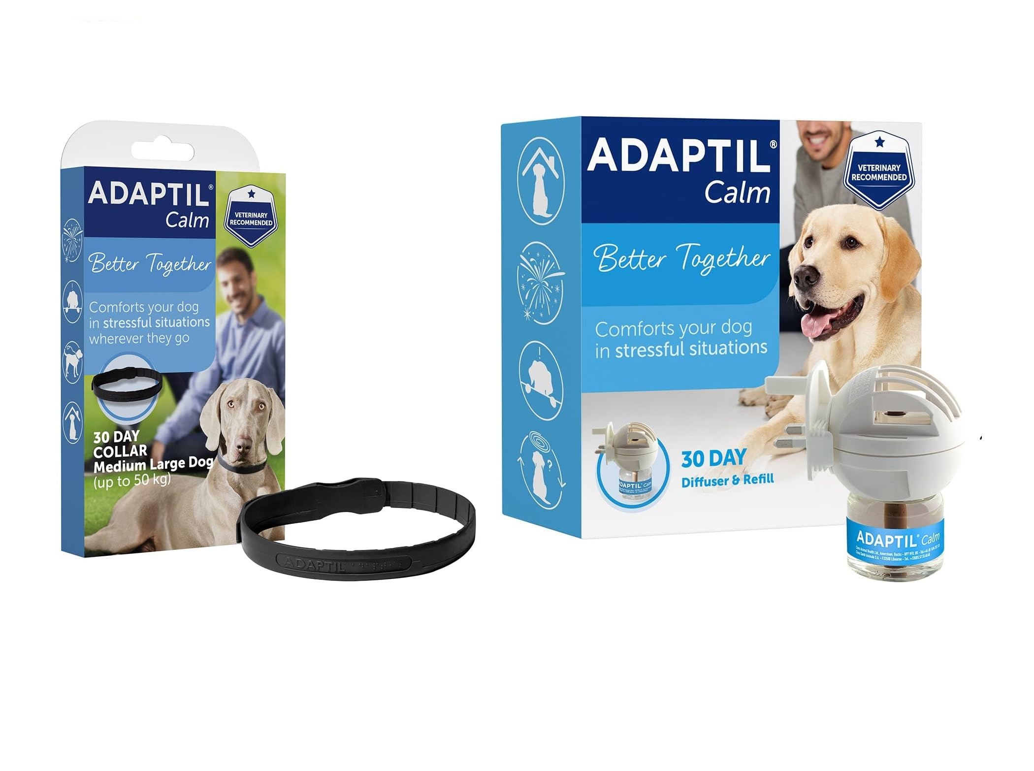 ADAPTIL Calm On-the-Go Collar with Calm Home 30 Day starter kit - Diffuser and Refill