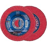 PFERD POLIFAN&reg;-Curve Radial Type Flap Disc - 5" x 7/8", 60 Grit Ceramic Oxide, Welding Accessory and Angle Grinder Attachment - for Steel and Stainless Steel (INOX) Grinding - Pack of 1 - Part 67344