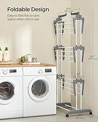 SONGMICS Clothes Drying Rack Stand 4-Tier, Foldable
