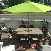 Amazon Com Sundale Outdoor 11ft 40 Led Lights Aluminum Patio Market Umbrella With Crank Garden Pool Solar Powered Lighted Parasol No Tilt Apple Green Clothing