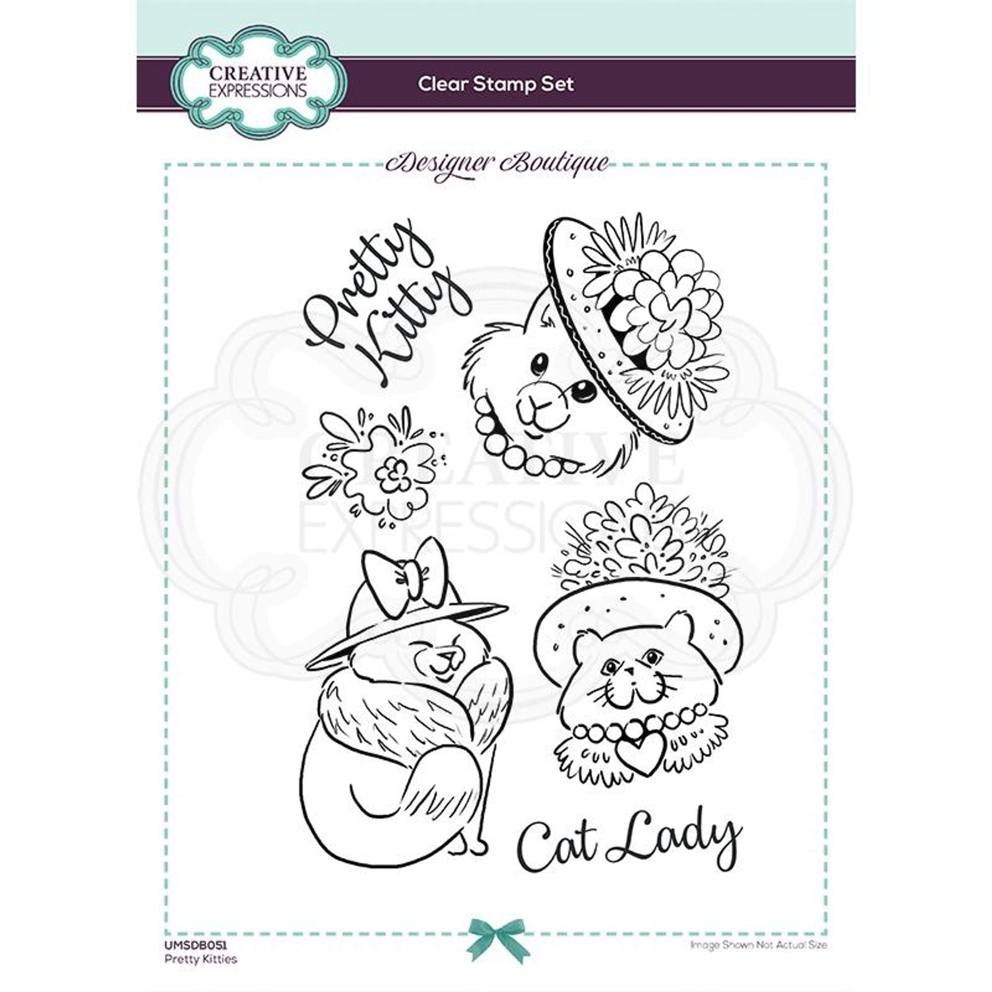 Creative Expressions Designer Boutique Collection-Pretty Kitties-Clear Stamp, A5