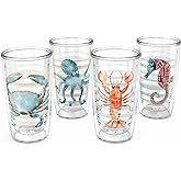 Tervis Sara Berrenson - Atlantica Collection Made in USA Double Walled Insulated Tumbler Travel Cup Keeps Drinks Cold & Hot, 16oz - 4pk, Assorted