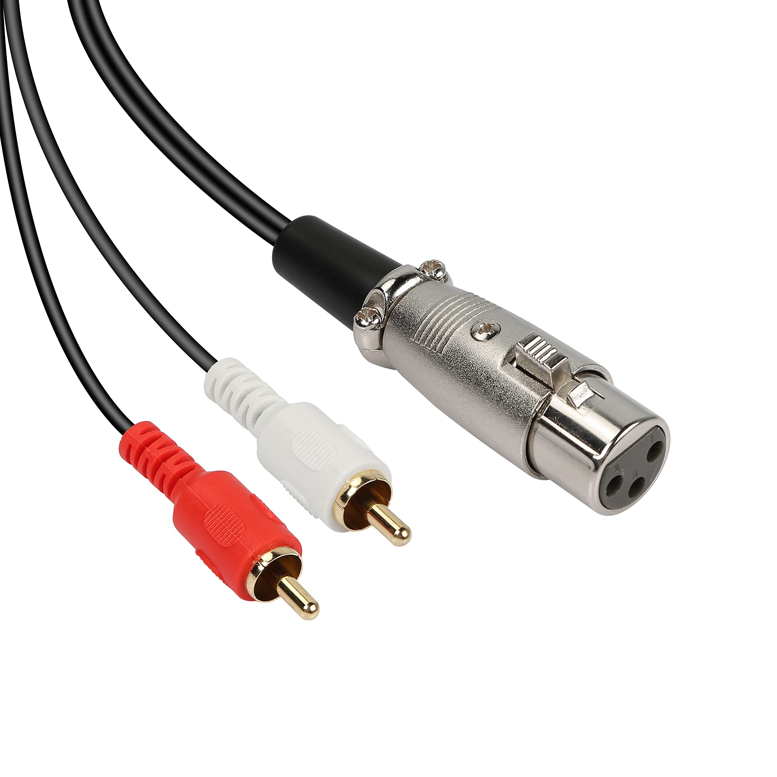 MEIRIYFA XLR Female to Dual RCA Male Plug Y Splitter Stereo Audio Cable, 3 Pin Connector Adapter (1.5M)
