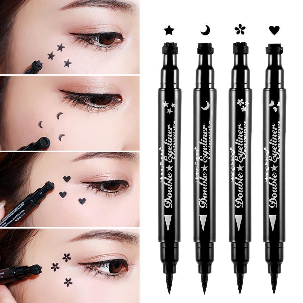 Lookgid Eyeliner Pencil Pen with Eye Makeup Stamp Waterproof Double Sided Long Lasting Seal Eyeliner