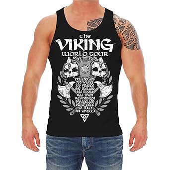 Life Is Pain Trägershirt Männer und Herren Viking World Tour (mit Druck im Nacken)