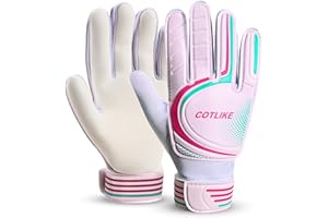 COTLIKE Soccer Goalie Gloves – Goalkeeper Gloves for Kids Boys Girls Youth, Goalie Gloves for Kids 8-12 with Strong Grips, 100% Latex Palms, Breathable & Protective Design for Training Match