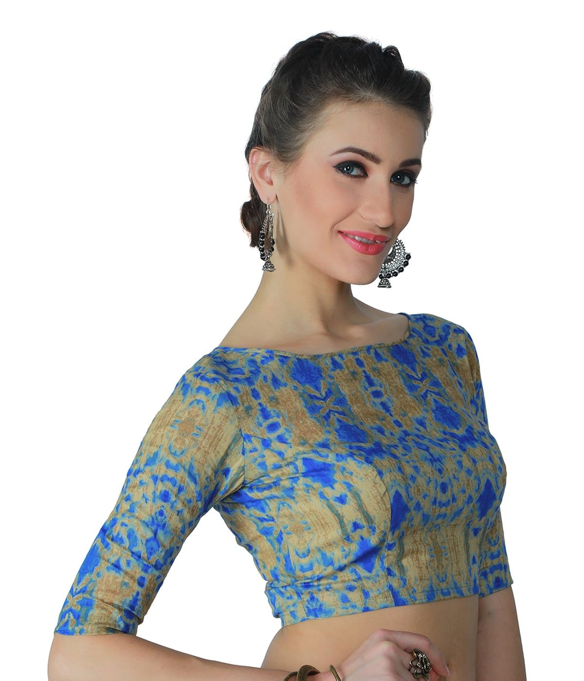 studio shringaar women's cotton abstract print blouse