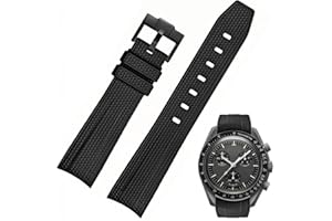 Nizonlaie Silicone Rubber Bands for Omega X Swatch Moonswatch Watch Strap 20mm Curved End Weave Style Premium Silicone Rubber Replacement Strap Women Men,for Omega Swatch Moonswatch Speedmaster