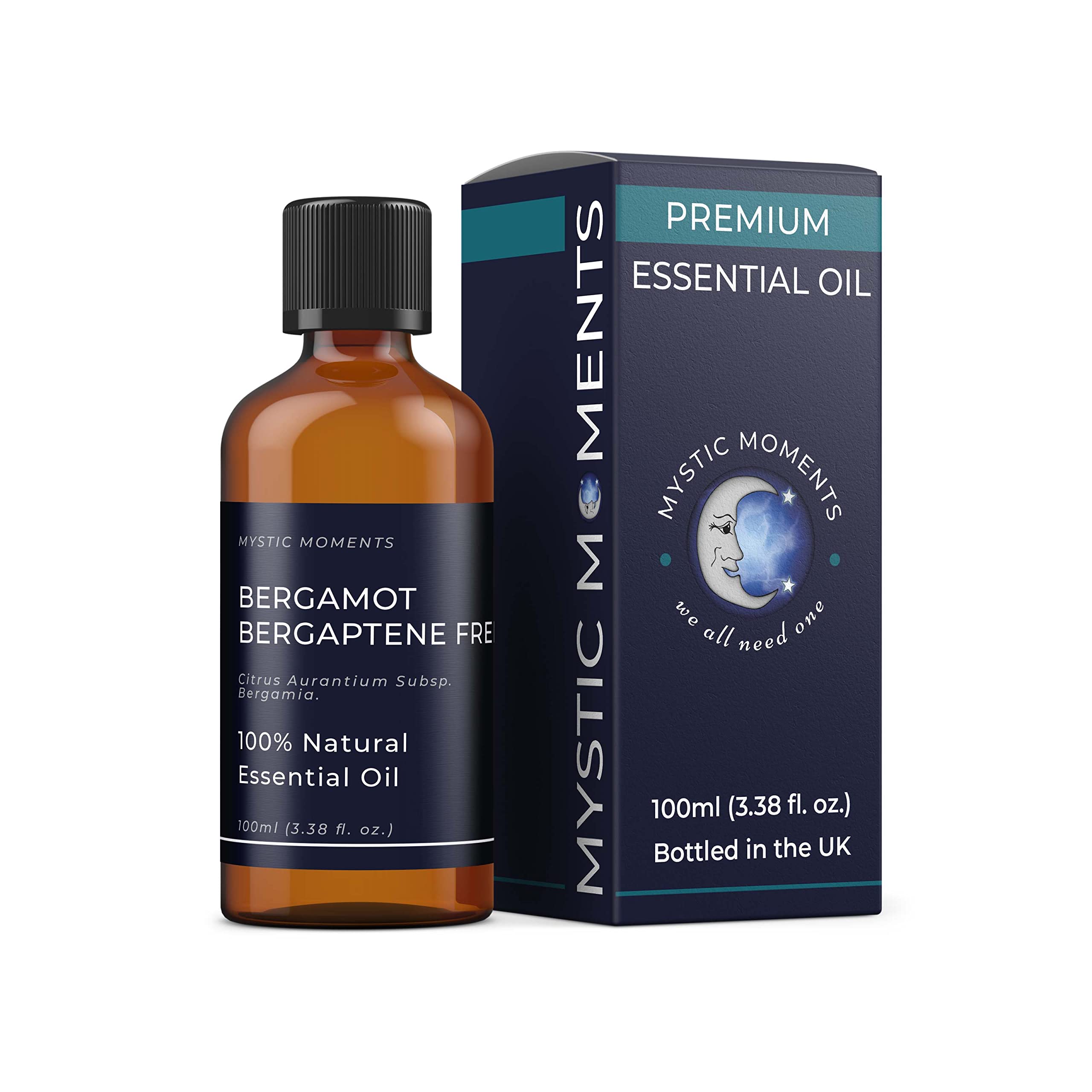 Mystic Moments | Bergamot Bergaptene Free Essential Oil 100ml | Citrus bergamia | Fresh Citrusy Sweet Aromatic Oil for Diffuser, Blends & Crafts | Aromatherapy Grade