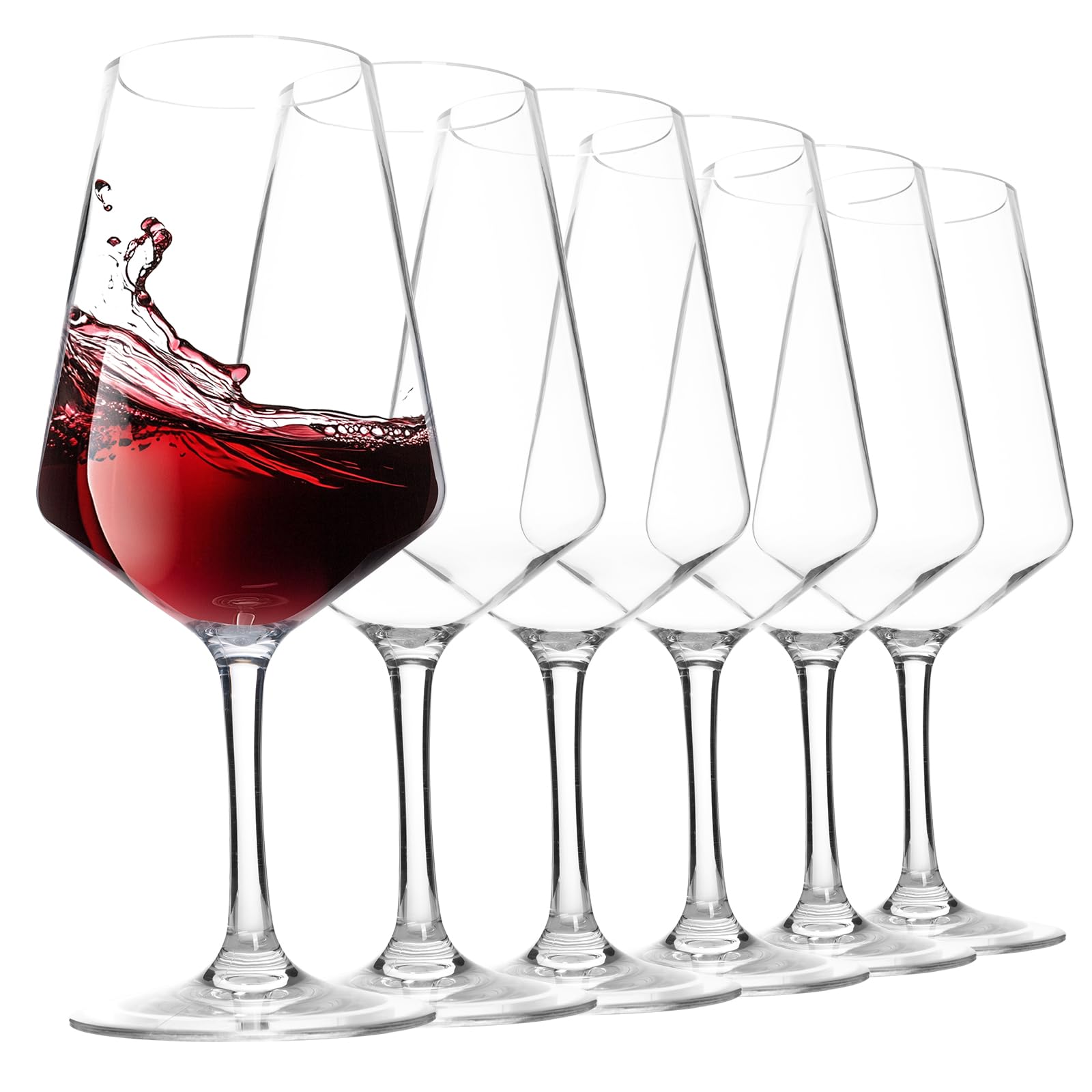 Photo 1 of 20-ounce Unbreakable Wine Glasses-Acrylic Plastic Stem Wine Glasses, set of 6-All Purpose,Red or White Wine Glass,Dishwasher Safe,BPA Free (Clear, Large)