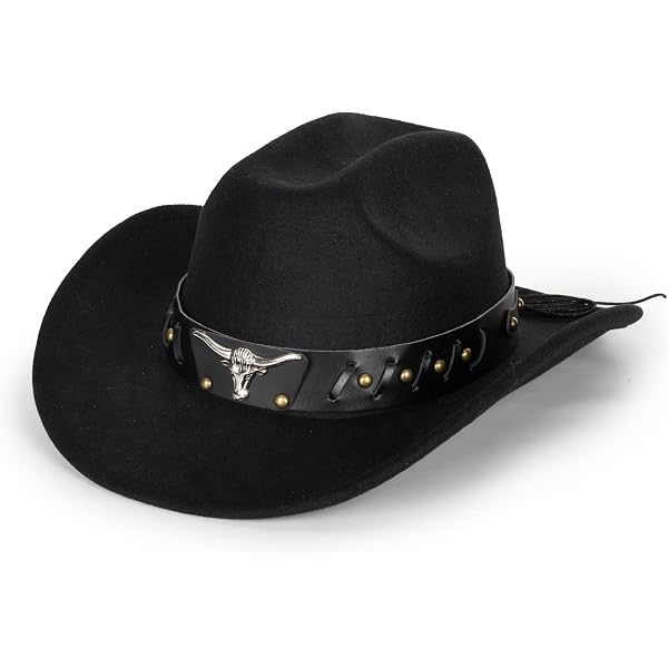 1472 Wide Brim Men And Women\'s Western Cowboy Hat Fedora-jazz-hat With Bull Wide Brim Men and Women main image 2