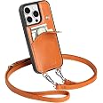 LUCKYCOIN Leather Crossbody Phone Case For IPhone 16 Pro - MagSafe Compatible, RFID Blocking Wallet Case