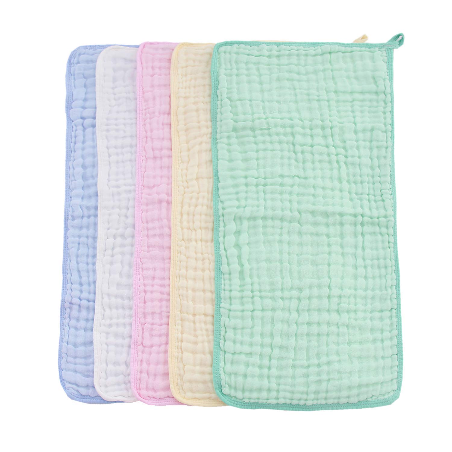 Muslin Burp Cloths - Baby Burp Cloth Sets for Unisex. 5 Pack Large Perfect for Newborn Baby Burping Cloths/Burp Bibs. Baby Burping Rags for Boys and Girls(Multicolored): Baby