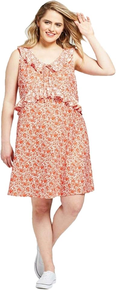 orange and white sundress