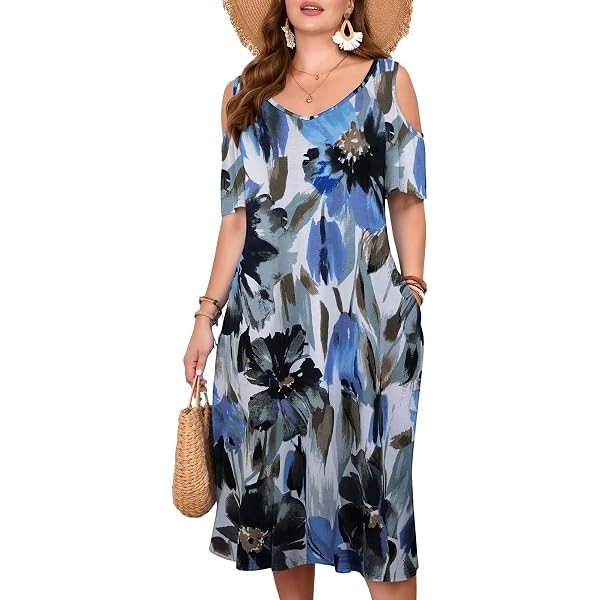 Vestido Midi Mujer Sin Mangas Cuello Halter - Estilo Bohemio Playa Vacaciones - Poliéster Lavable