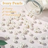 anezus 800 Pcs Ivory Pearl Beads 8mm Sew On Flatback Jewelry Craft view 5