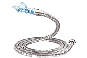 AULEEND，59 inch，encrypted shower hose 304 stainless steel metal - Extra long shower hose -（Universal Connection G 1/2" x 1/2")（brushed nickel）