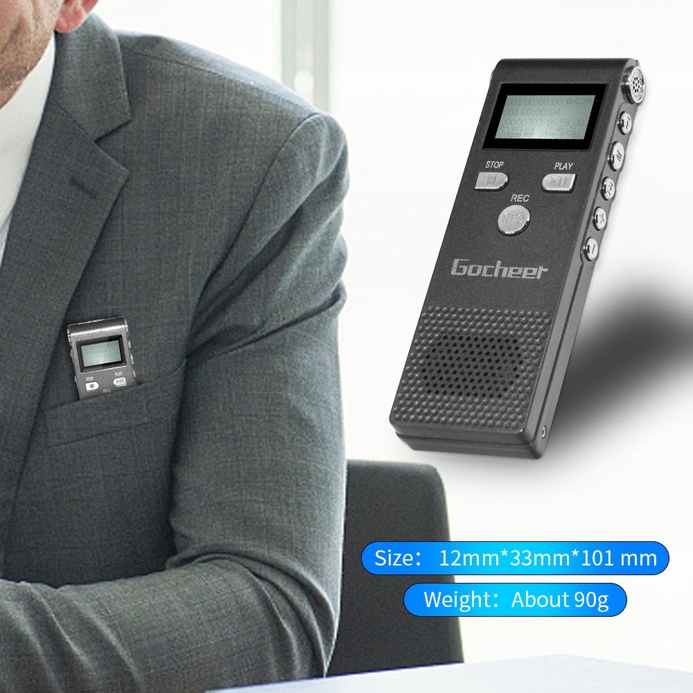 Gocheer Multifunctional Rechargeable 8GB Digital Audio Voice Recorder/Dictaphone/MP3 Player