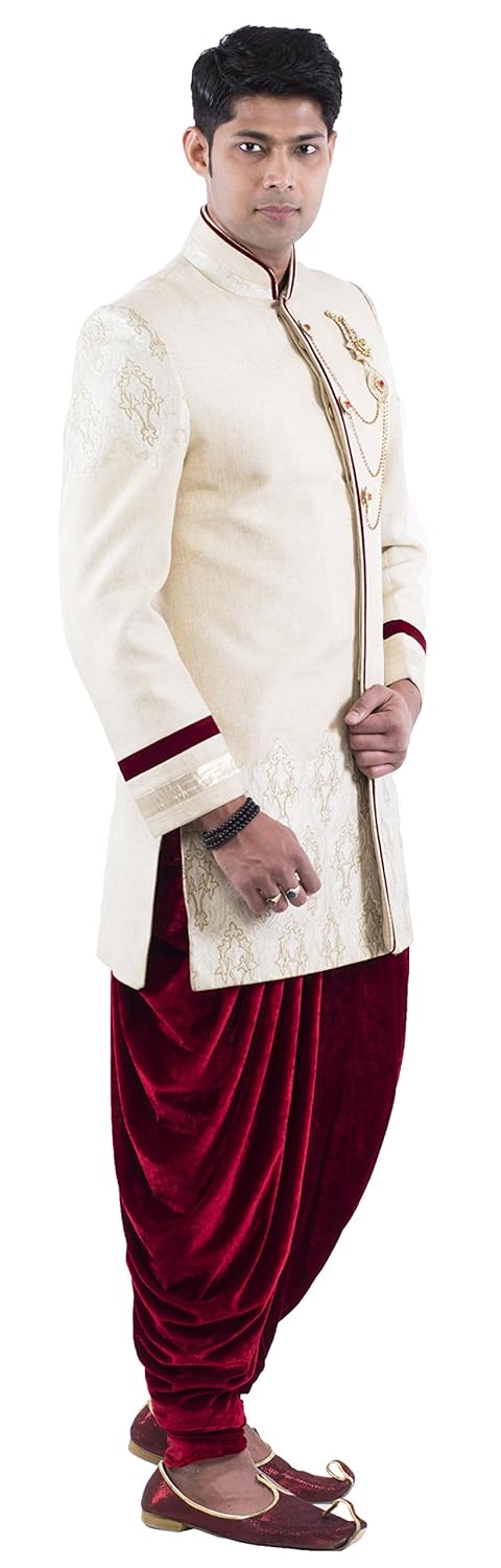 raj design studio men's jute western wear golden, 40