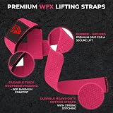 WFX Weight Lifting Straps Wrist Support Padded Neoprene Pink view 2