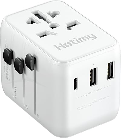 hotimy Universal Travel Adapter Worldwide USB C 2A Dual 10A Fused All in One UK