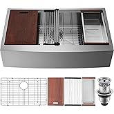 VEVOR 33 inch Farmhouse Kitchen Sink, 304 Stainless Steel Sink, Top Mount Single Bowl Kitchen Sinks with Ledge & Accessories,