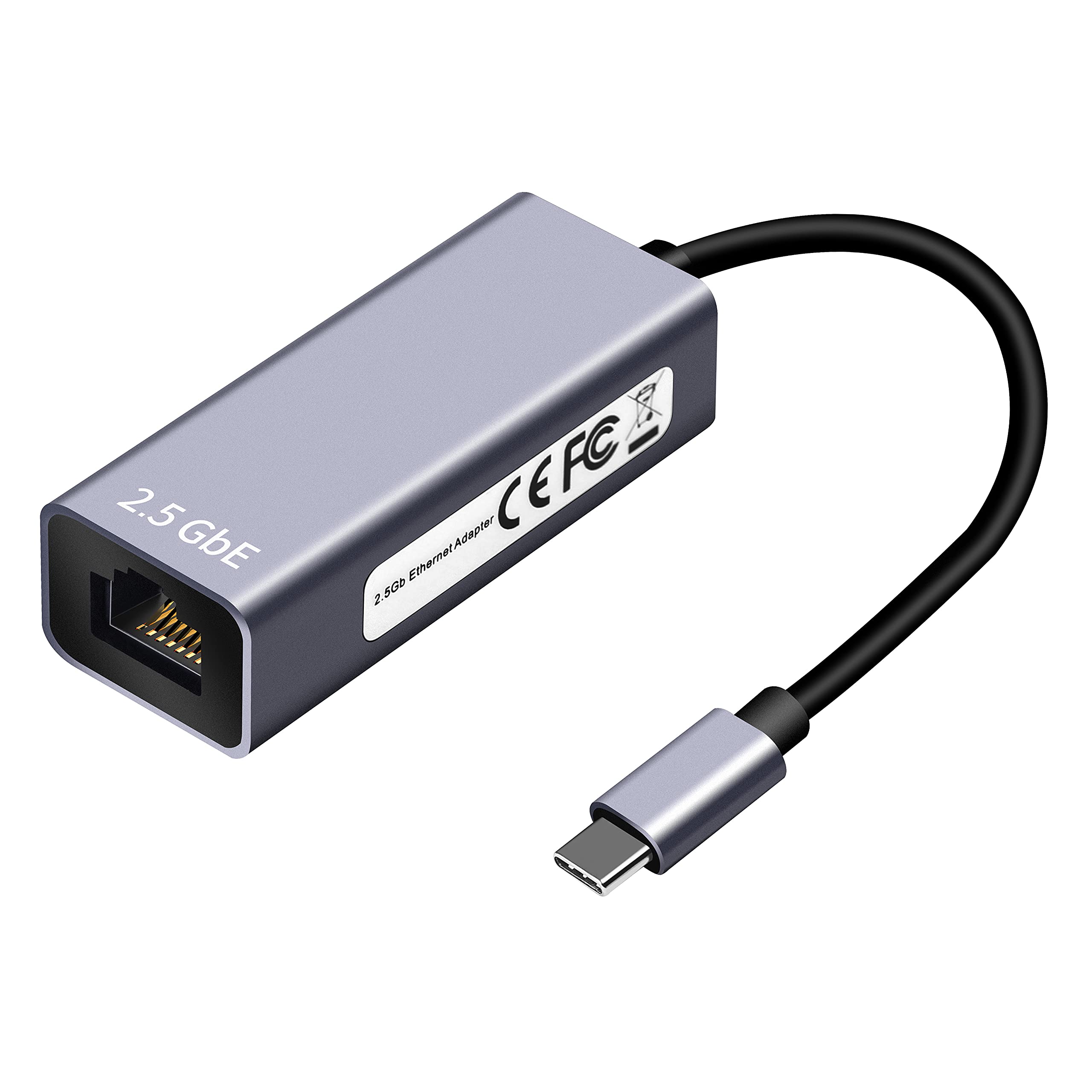 USB C to 2.5G Network Adapter,KUYiA USB C to Gigabit Ethernet Adapter,Type C To RJ45 LAN Ethernet Card 2500/1000/100Mbps Support Windows 7/8/10, XP, Vista, Mac/OS/Linux