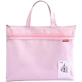 Pendancy Mesh Zipper Pouch 11x13.7 in, Large Double Pocket Waterproof File Bag with Handle, A4 Size Foldable Document Storage